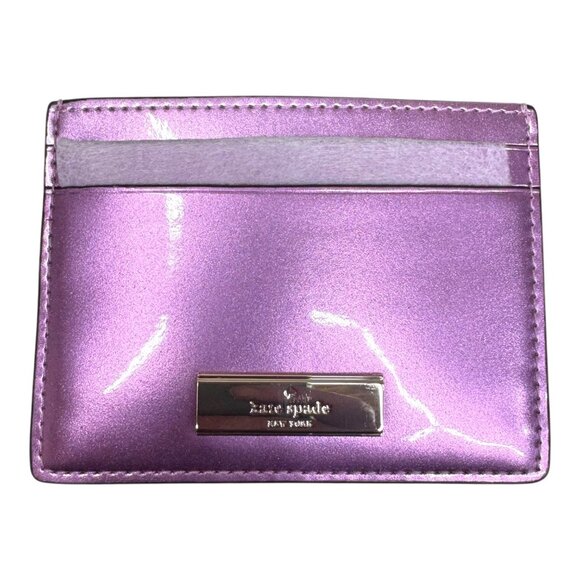 Kate Spade Kenzie Cardholder Metallic Lavender Pink patent leather gift box new - Picture 9 of 10